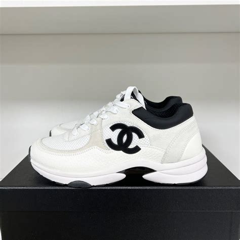 witte chanel sneakers|chanel black and white sneakers.